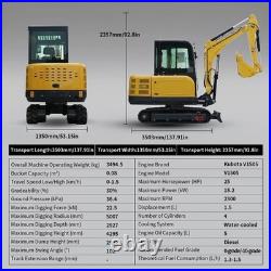 3.5-ton Kubota V1505 diesel mini excavator 25hp cab air conditioning thumb clamp