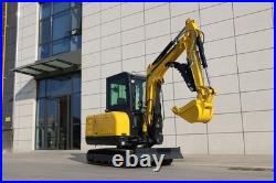 3.5-ton Kubota V1505 diesel mini excavator 25hp cab air conditioning thumb clamp