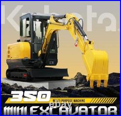 3.5 ton Mini Excavator Kubota Engine 25HP Engine V1505,4 cylinders 2025 New