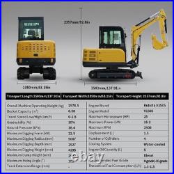 3.5 ton Mini Excavator Kubota Engine 25HP Engine V1505,4 cylinders 2025 New