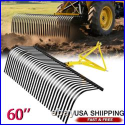 3 Pt Rock Rake 60'' Landscape Soil Gravel Lawn for Cat 1 Campact Tractor Heavy