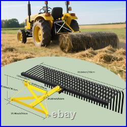 3 Pt Rock Rake 60'' Landscape Soil Gravel Lawn for Cat 1 Campact Tractor Heavy