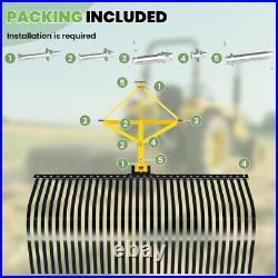 3 Pt Rock Rake 60'' Landscape Soil Gravel Lawn for Cat 1 Campact Tractor Heavy