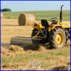 3 Pt Rock Rake 60'' Landscape Soil Gravel Lawn for Cat 1 Campact Tractor Heavy