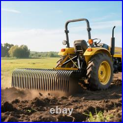 3 Pt Rock Rake 60'' Landscape Soil Gravel Lawn for Cat 1 Campact Tractor Heavy