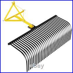 3 Pt Rock Rake 60'' Landscape Soil Gravel Lawn for Cat 1 Campact Tractor Heavy