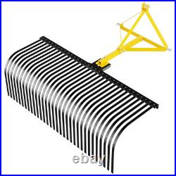 3 Pt Rock Rake 60'' Landscape Soil Gravel Lawn for Cat 1 Campact Tractor Heavy