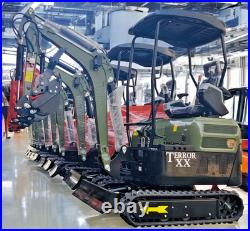 4000 lbs TERROR XX Mini Excavator EPA Kubota D902 Diesel Engine Side Swing New