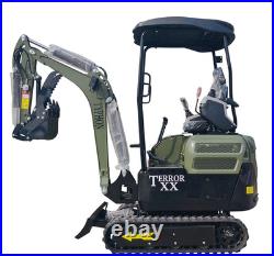 4000 lbs TERROR XX Mini Excavator EPA Kubota D902 Diesel Engine Side Swing New