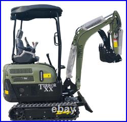 4000 lbs TERROR XX Mini Excavator EPA Kubota D902 Diesel Engine Side Swing New
