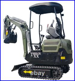 4000 lbs TERROR XX Mini Excavator EPA Kubota D902 Diesel Engine Side Swing New