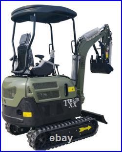 4000 lbs TERROR XX Mini Excavator EPA Kubota D902 Diesel Engine Side Swing New