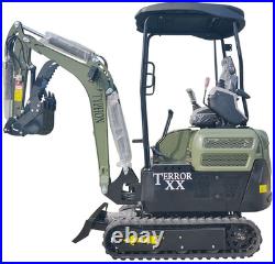 4000 lbs TERROR XX Mini Excavator EPA Kubota D902 Diesel Engine Side Swing New