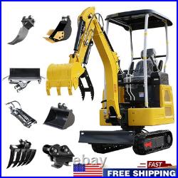 4000lb/1.8 Ton Mini Excavator KUBOTA Diesel Engine Side swing Pilot+7 Attachment