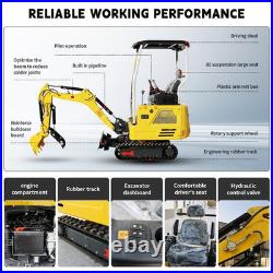 4000lb/1.8 Ton Mini Excavator KUBOTA Diesel Engine Side swing Pilot+7 Attachment