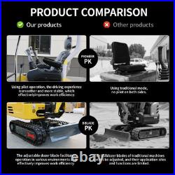 4000lb/1.8 Ton Mini Excavator KUBOTA Diesel Engine Side swing Pilot+7 Attachment