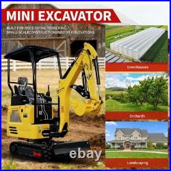 4000lb/1.8 Ton Mini Excavator KUBOTA Diesel Engine Side swing Pilot+7 Attachment