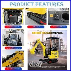 4000lb Mini Excavator KUBOTA D722 Boom Swing, Chassis Extension with11 Attachments