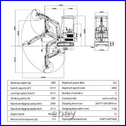 4000lbs KUBOTA Engine 1.8TON Mini Excavator Crawler Digger Diesel Twin-cylinder 4000lbs KUBOTA Engine 1.8TON Mini Excavator Crawler Digger Diesel Twin-cylinder