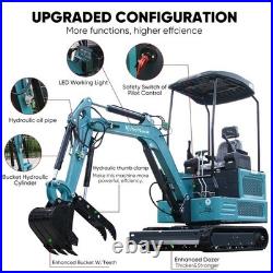 4000lbs Mini Excavator 1.8Ton Kubota Z482 Pilot System with Attachments Auger
