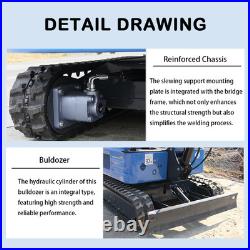 4000lbs Mini Hydraulic Excavator with Kubota Diesel Engine 1.8Ton USA Stock New