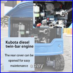 4000lbs Mini Hydraulic Excavator with Kubota Diesel Engine 1.8Ton USA Stock New
