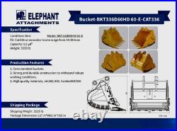 60 Excavator Bucket fits CAT 336