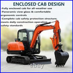 6Ton Mini Excavator Diesel Side Swing Digger, Yanmar Engine, Cab, Multi Attachments