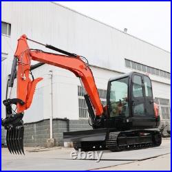 6Ton Mini Excavator Diesel Side Swing Digger, Yanmar Engine, Cab, Multi Attachments