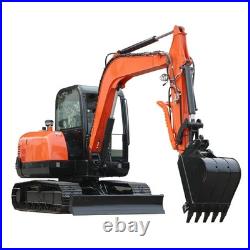 6Ton Mini Excavator Diesel Side Swing Digger, Yanmar Engine, Cab, Multi Attachments