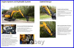 6 Ton Mini Excavator Kubota Diesel Engine Tracked Digger with7in HD Touch Screen