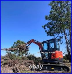 8487lbs CFG-40UF Mini Excavator Kubota Diesel Engine Cab & AC Hydraulic Thumb