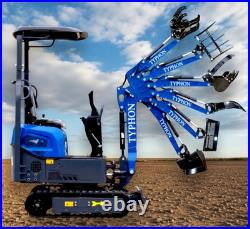 8pcs Mini Excavator Attachments Narrow Bucket, Ripper Rake Auger Quick Hitch Kit