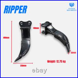 8pcs Mini Excavator Attachments Narrow Bucket, Ripper Rake Auger Quick Hitch Kit