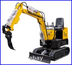 8pcs Mini Excavator Attachments Narrow Bucket, Ripper Rake Auger Quick Hitch Kit