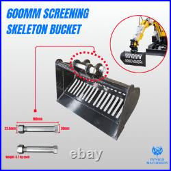 8pcs Mini Excavator Attachments Narrow Bucket, Ripper Rake Auger Quick Hitch Kit