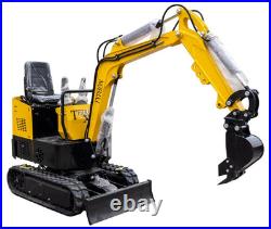 8pcs Mini Excavator Attachments Narrow Bucket, Ripper Rake Auger Quick Hitch Kit