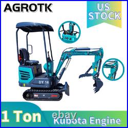 AGROTK 1 Ton B&S Kubota EPA Engine Mini Excavator Rubber Track Backhoe Excavator