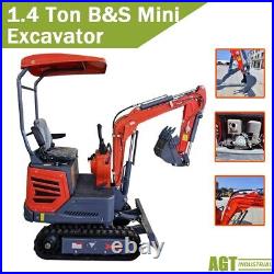 AGT 13.5HP Mini Excavator 1.4 Ton Hydraulic Digger Tracked Crawler B&S Gas EPA