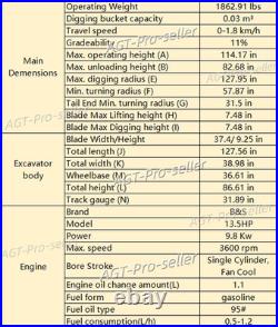 AGT 1Ton Mini Excavator 13.5HP Tracked Crawler withside swing B&S Gas Engine NEW AGT 1Ton Mini Excavator 13.5HP Tracked Crawler withside swing B&S Gas Engine NEW