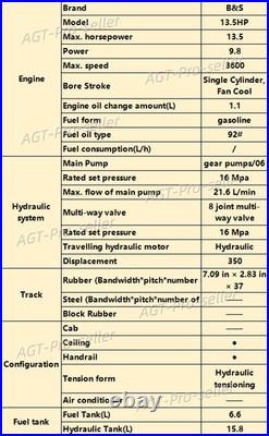 AGT 1Ton Mini Excavator with Pilot Control 13.5HP B&S Gas Engine New