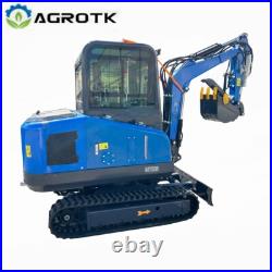 AGT 1.9 Ton Mini Excavator Digger Tracked Crawler 28 HP Dual-cylinder Gas Engine