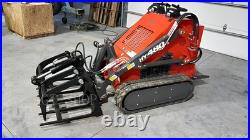 AGT 39in Mini Skid Steer Grapple Rake Loader Wood Grapple Attachment M-HGB
