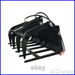 AGT 39in Mini Skid Steer Grapple Rake Loader Wood Grapple Attachment M-HGB