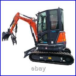AGT 3.5Ton Mini Excavator Digger 20HP Kubota Diesel Engine withHydraulic Thumb NEW