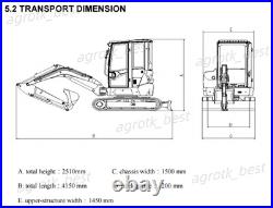 AGT 3.5Ton Mini Excavator Digger 20HP Kubota Diesel Engine withHydraulic Thumb NEW