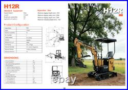 AGT H12R 1 Ton Hydraulic Mini Excavator Crawler 13.5HP RATO Gas Engine EPA AGT H12R 1 Ton Hydraulic Mini Excavator Crawler 13.5HP RATO Gas Engine EPA