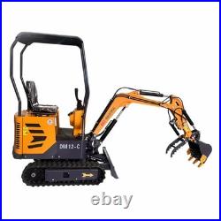 AGT Mini Excavator Digger withHydraulic Thumb&Side Swing Boom B&S Gas Engine 1 Ton
