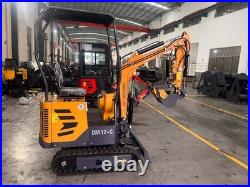 AGT Mini Excavator Digger withHydraulic Thumb&Side Swing Boom B&S Gas Engine 1 Ton