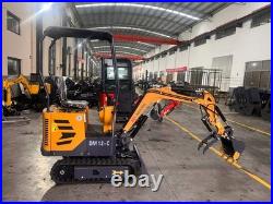 AGT Mini Excavator Digger withHydraulic Thumb&Side Swing Boom B&S Gas Engine 1 Ton